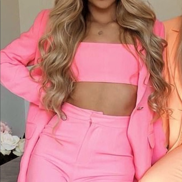 White Fox Boutique Tops - White Fox Save The Date Crop in Neon Pink